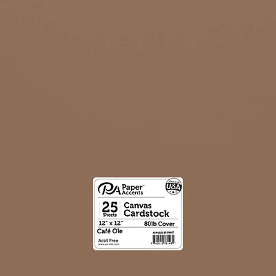 PA Paper™ Accents 12" x 12" 80lb. Canvas Cardstock Paper