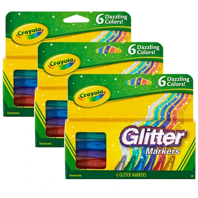 Crayola® Glitter Markers, 3 Packs of 6