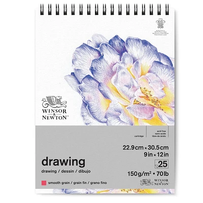 Winsor & Newton™ Drawing 70lb. Smooth Grain Wire-Bound Paper Pad