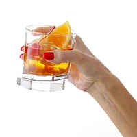 JoyJolt® 10.5oz. Aqua Vitae Octagon Off Base Whiskey Glasses, 2ct.