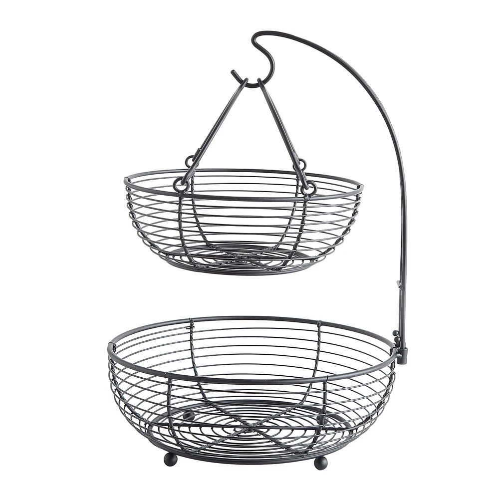 SunnyPoint Black 2 Tier Basket