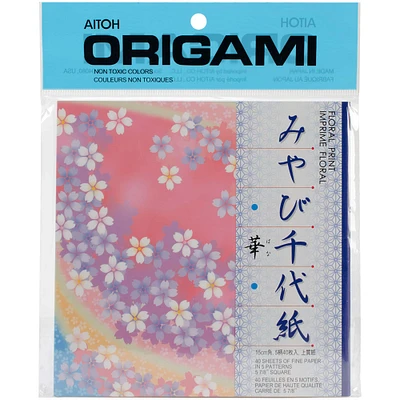 Aitoh 5.875" Floral Origami Paper, 40 Sheets