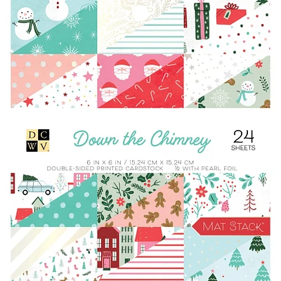 DCWV® Down the Chimney Double-Sided Cardstock Mat Stack®, 6" x 6"