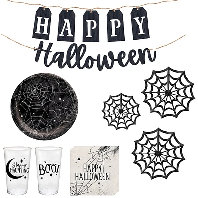Black & White Spiderweb Halloween Party Kit