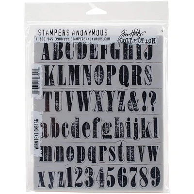 Stampers Anonymous Tim Holtz® Worn Text Cling Stamps