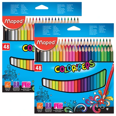 6 Packs: 2 Packs 48 ct. (576 total) Maped® Color'Peps Triangular Colored Pencils
