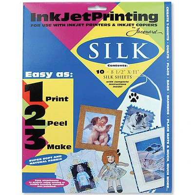 6 Packs: 10 ct. (60 total) Jacquard Inkjet Silk Sheets, 8.5" x 11"