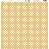 Paper Café Cream & Tan Reverse Mini Dot 12" x 12" Cardstock, 15 Sheets