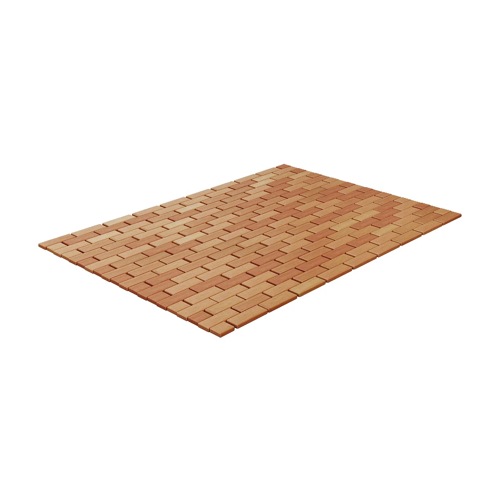 Hastings Home Bamboo Non-Slip Bath and Shower Mat, 24" x 16"