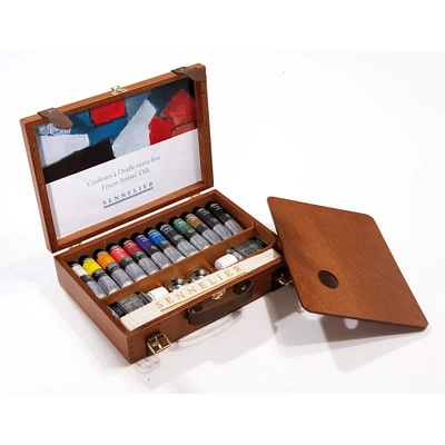 Sennelier Artists' Oil 12-Color Wood Box Set