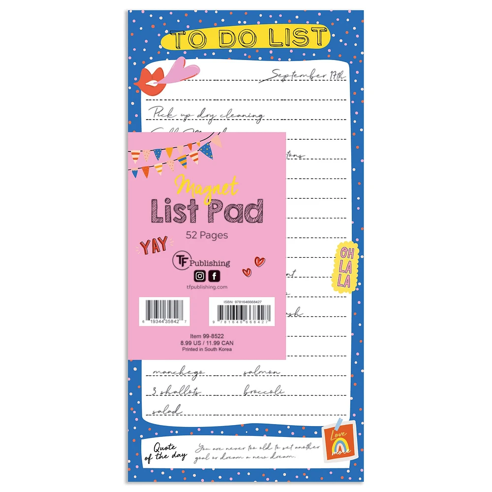 TF Publishing Blue La La Magnet List Pad