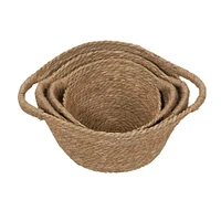 Household Essentials Natural Cattail Wicker Basket Set