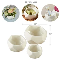 Kate Aspen Geometric Ceramic Planter Set