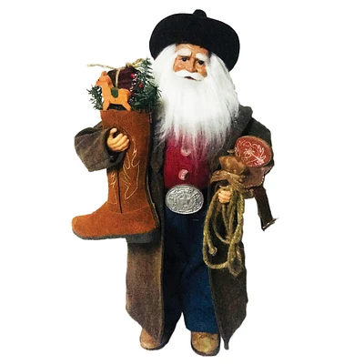 Santa's Workshop 20" Cowboy With Leather Boot Claus