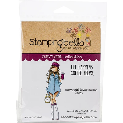 Stamping Bella Curvy Girl Loves Coffee Cling Stamps
