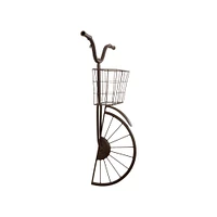 30" Distressed Rusted Bike with Basket Metal Wall Décor