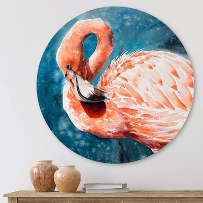 Designart - Pink Flamingos In Blue Water II