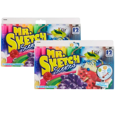 4 Packs: 2 Packs 12 ct. (96 total) Mr. Sketch® Assorted Colors Chisel Tip Scented Markers