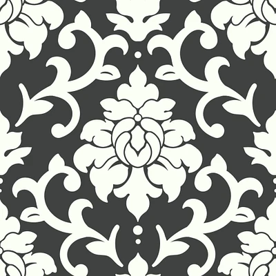 RoomMates Damask Black Peel & Stick Wallpaper