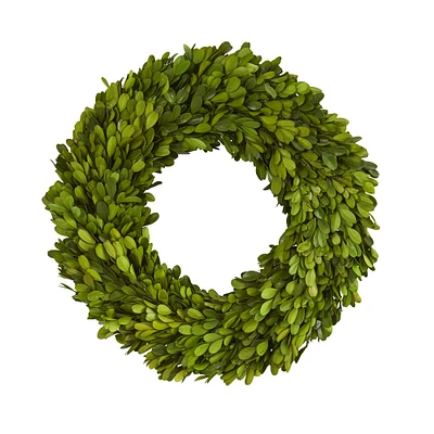 14'' Green Preserved Boxwood Wreath