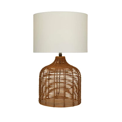 Brown Polyester Natural Table Lamp, 25" x 15" x 15"