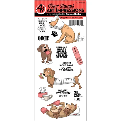 Art Impressions Funny Farm Doggy Kisses Clear Stamps