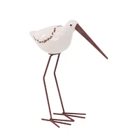 White Stoneware Coastal Birds Sculpture Set