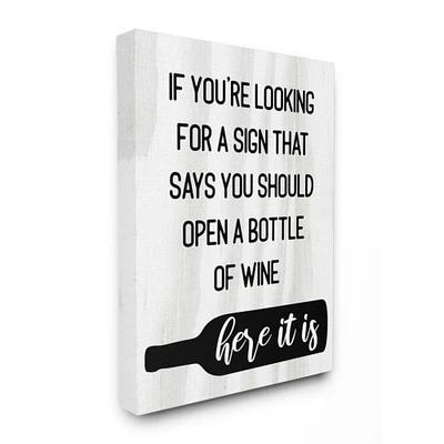 Stupell Industries Open A Bottle of Wine Wall Art