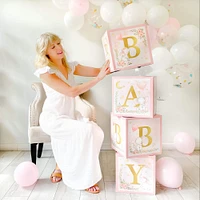 Kate Aspen® Pink Elephant Baby Shower Block Box Set