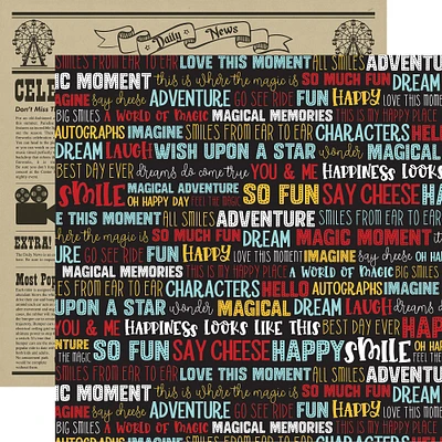 Echo Park™ Paper Co. A Magical Place Smile Words 12" x 12" Double-Sided Cardstock, 25 Sheets