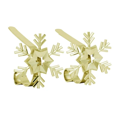 Original MantleClip® Gold Snowflake Icons Stocking Holders, 2ct.
