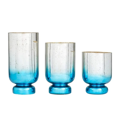 Blue Coastal Candle Holder Set