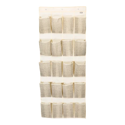 Simplify Faux Jute 20-Pocket Shoe Organizer