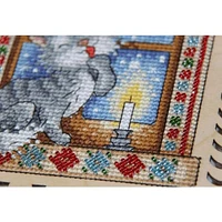 MP Studia Winter Evening Cross Stitch On Wood Kit