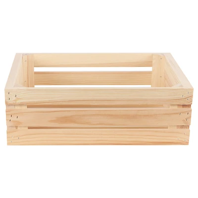 8 Pack: 14" x 9" Wood Crate with Reinforced Corners by Make Market®