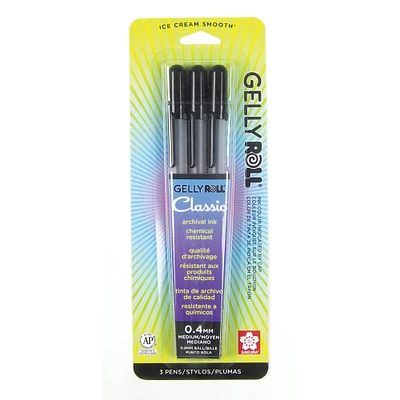 Gelly Roll® Classic™ 08 Medium Point Black Gel Pens, 3ct.