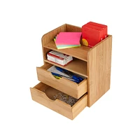 Mind Reader Bamboo 4 Tier Desk Organizer