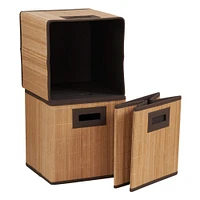 Household Essentials Woven Bamboo Storage Cube Basket Set