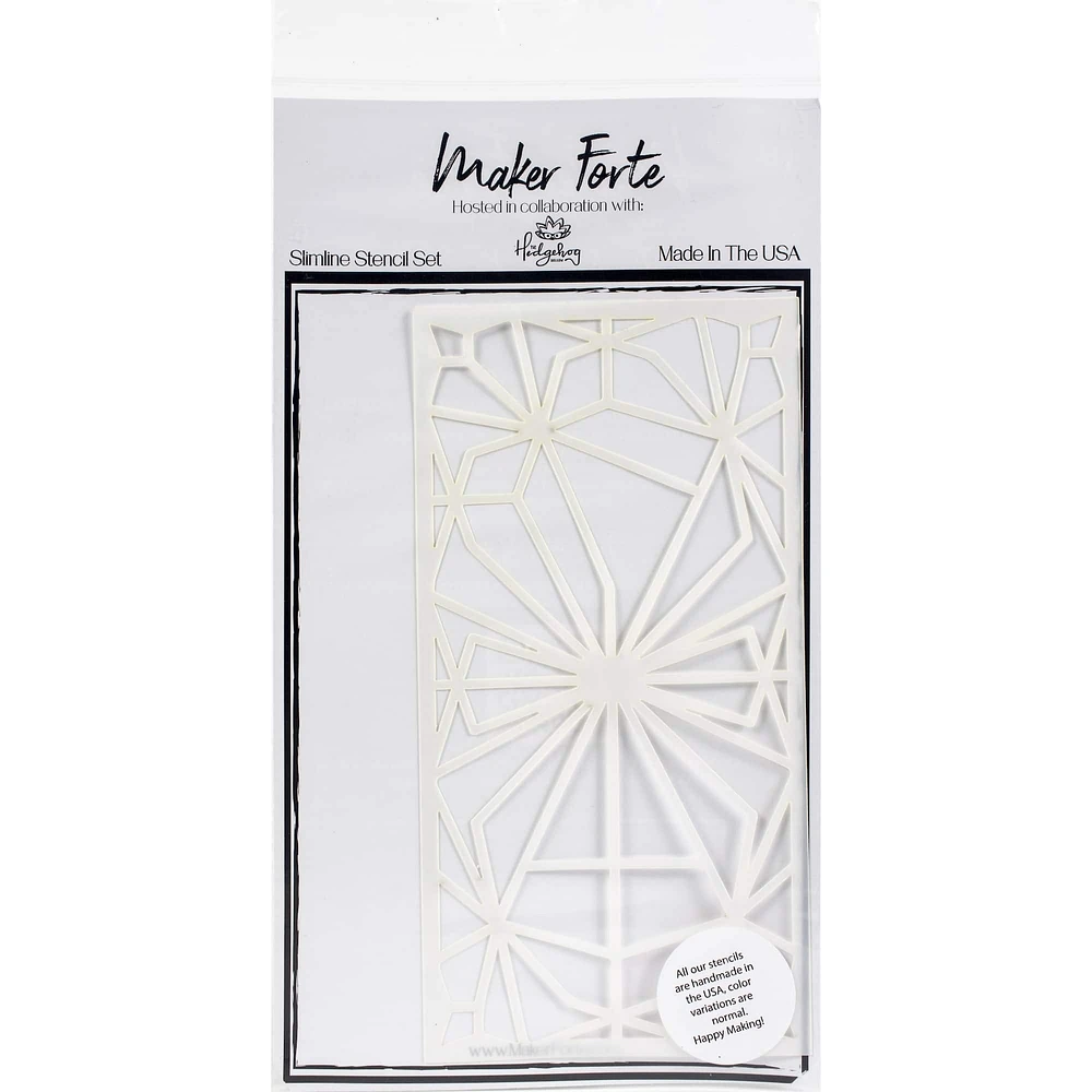 Maker Forte Geometric Tangles Slimline Stencil, 4" x 8"