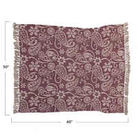 Bloomingville Paisley Pattern Recycled Cotton Throw Blanket