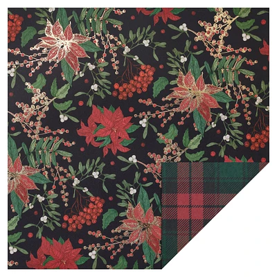 Poinsettia Plaid Double-Sided Cardstock Paper by Recollections™, 12" x 12"
