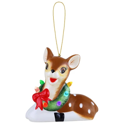 Holiday Reindeer Ceramic Ornament