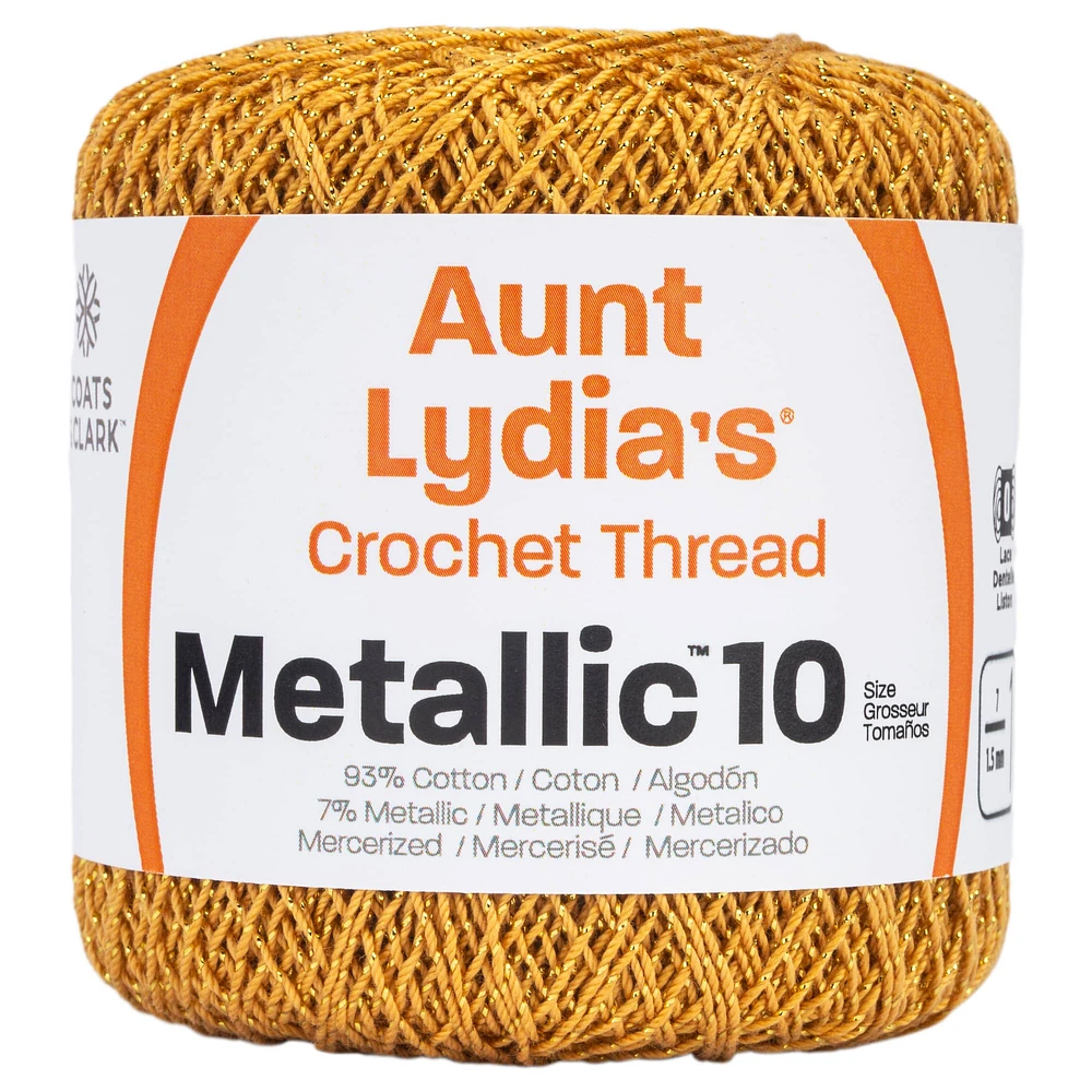 Aunt Lydia's® Metallic Cotton Crochet Thread