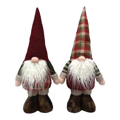 Santa's Workshop 14" Plaid Gnomes, 2ct.