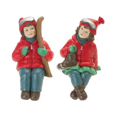 Holiday Children Shelf Sitter with Skis & Skates Set