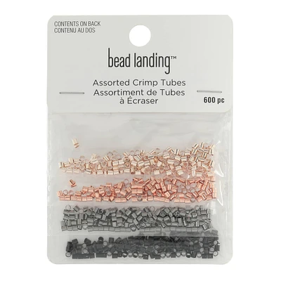 2mm Assorted Colors Metal Crimp Tubes, 600ct. by Bead Landing™