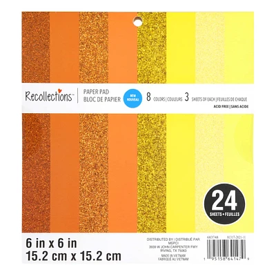 Orange & Yellow Paper Pad by Recollections™, 6" x 6"