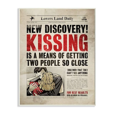 Stupell Industries Kissing Newspaper Wall Plaque