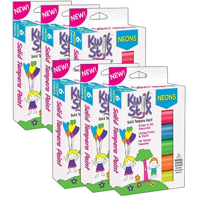 Kwik Stix™ 6 Neon Color Solid Tempera Paint Sticks Set, 6ct.