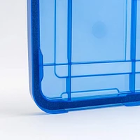 Iris® 6.5gal. Clear Plastic Storage Boxes With Blue Lid, 4 Pack